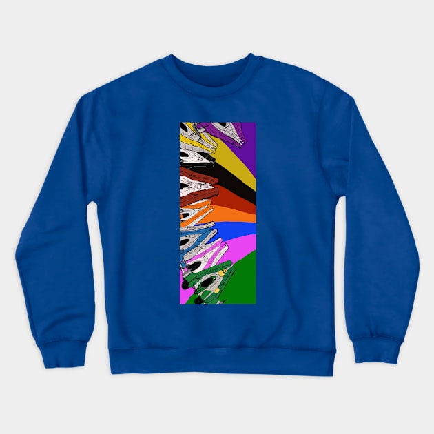 Rainbow A-wings (vertical) Crewneck Sweatshirt by mattmall